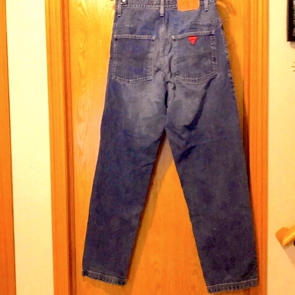 Guess 90s high rise waist vintage 30.5 x 33 taper leg Cotton Denim Jeans EUC